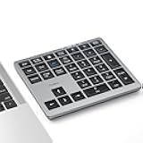 Nulea Wireless Number Pad Bluetooth 5.0 & 2.4G Portable Numeric Keyboard, USB-C Rechargeable, 34-Keys Bluetooth Keyboard for Data Entry, Compatible for Laptop, Mac, iMac, Tablet, PC Desktop