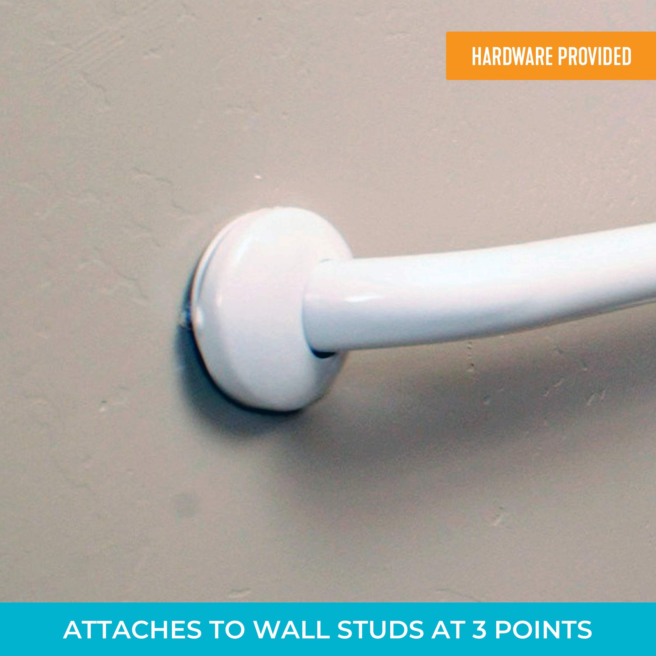 Stander Curve Grab Bar with Handrail, 14Inch Bathroom Safety Handle