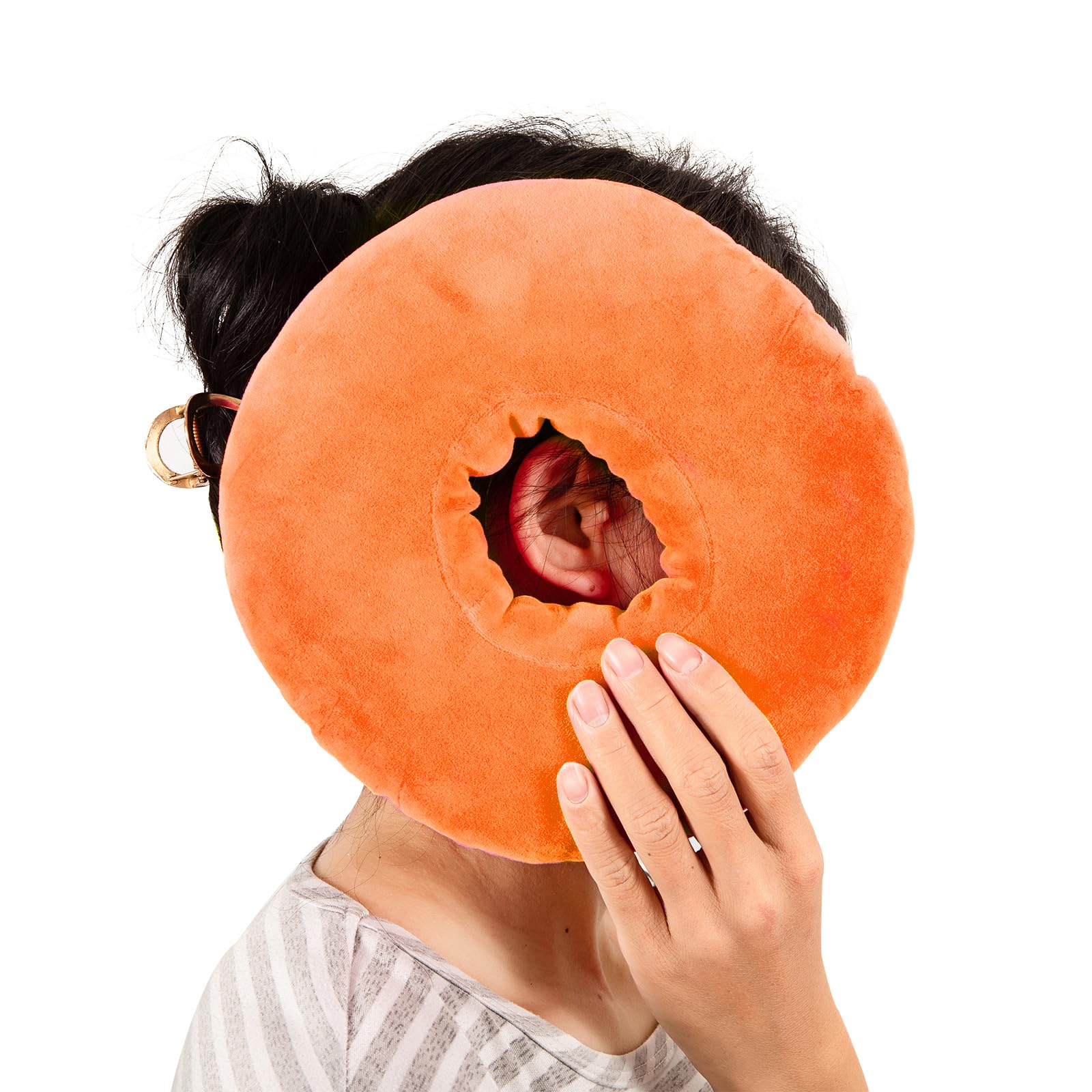HJSSAAPiercing Pillow,Ear Piercing Pillow for Side Sleepers,Ear Pillow with Hole,Ear Pain Relief,Adjustable Filling,Donut Pillow for Ear,Reduces Ear Pressure,CNH Ear Pillow,Earring Pillow