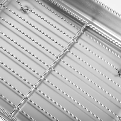 Miniatura 2 de Caja de acero inoxidable para congelador con rejilla de malla, contenedor de almacenamiento de alimentos multifunción para refrigerador, organizador