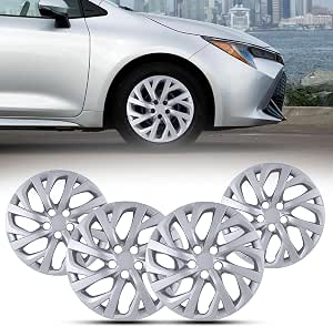 ROXX 4-Pack Universal 14-Inch Wheel Rim Covers - Snap On Hubcaps For Steel Wheels (Black & Red)