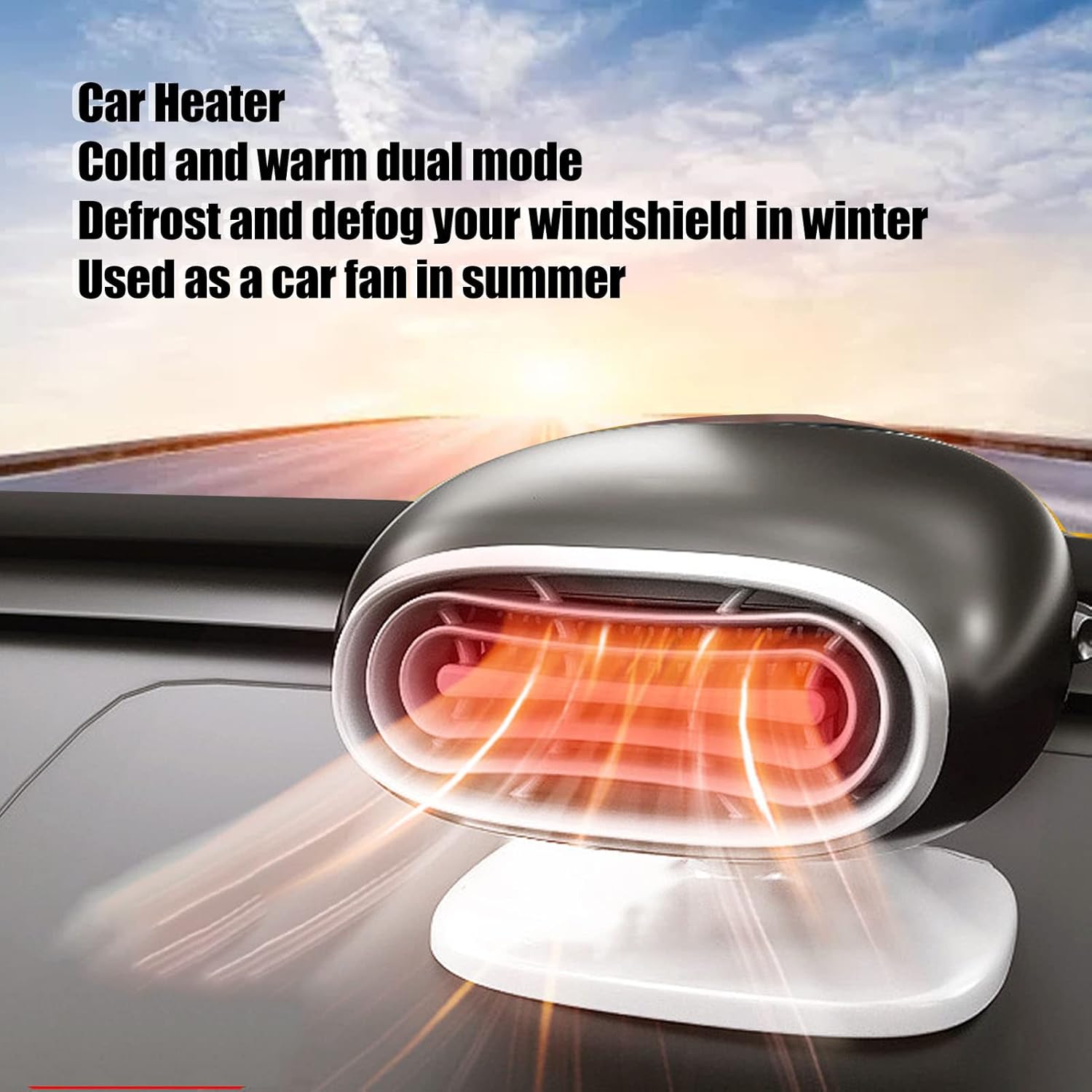Windshield Defogger 12V 150W Car Heater 360¡ã Rotatable Adhesive Installation Strong Wind 2 Modes Car Window Defroster Heating Cooling Fan for Vehicle