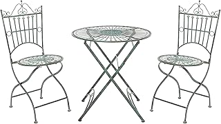 SAFAVIEH Outdoor Collection Belen Victorian Antique Dark Green Wrought I...