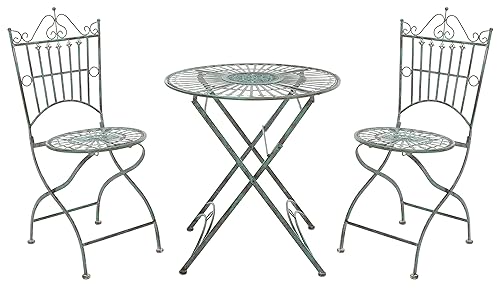 Outdoor Collection Belen Victorian Antique Dark Green Wrought Iron 3-Piece