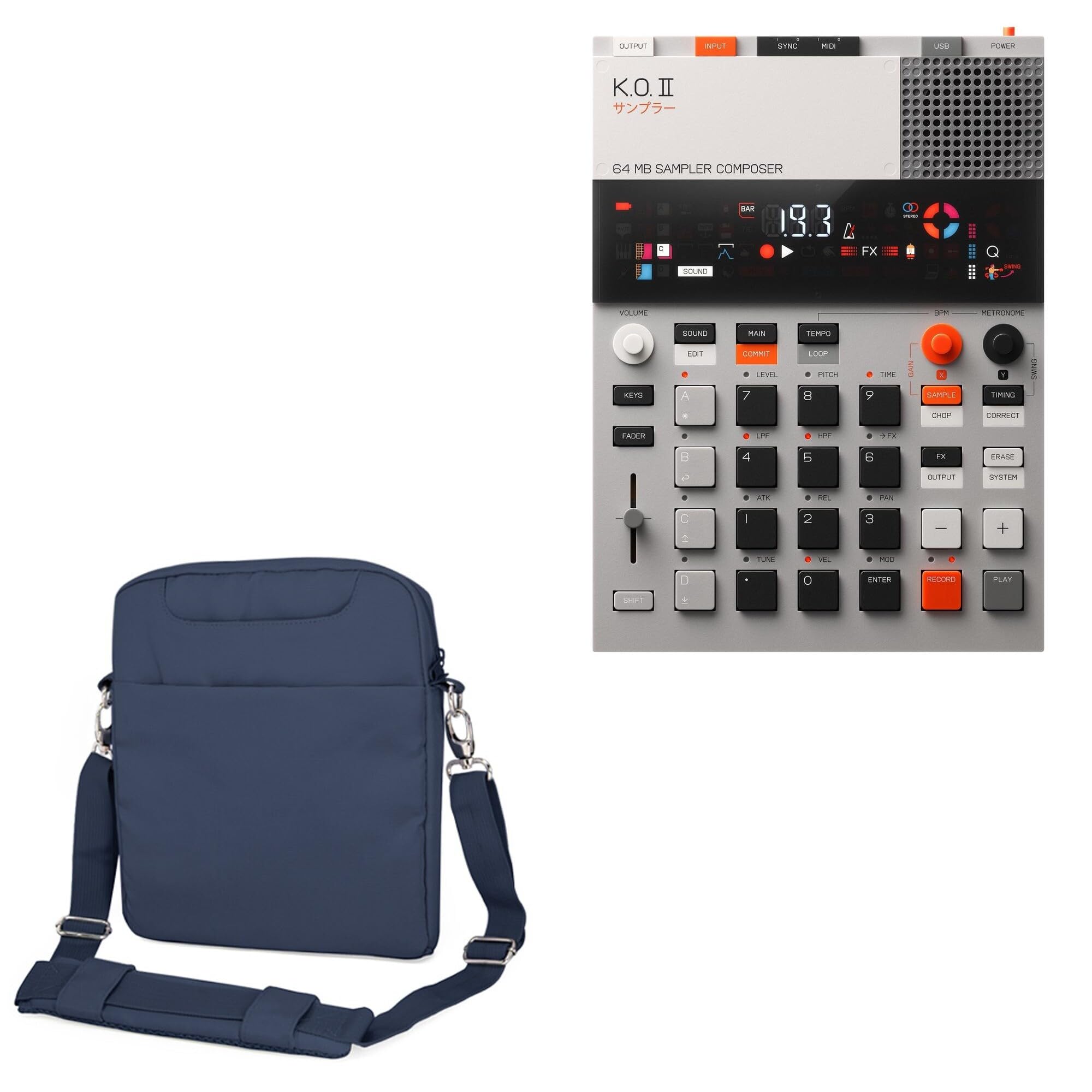 BoxWave Case Compatible with Teenage Engineering EPâ€“133 K.O. II - Encompass Urban Bag, Over Shoulder Messenger Straps Handle Bag Pockets - Navy