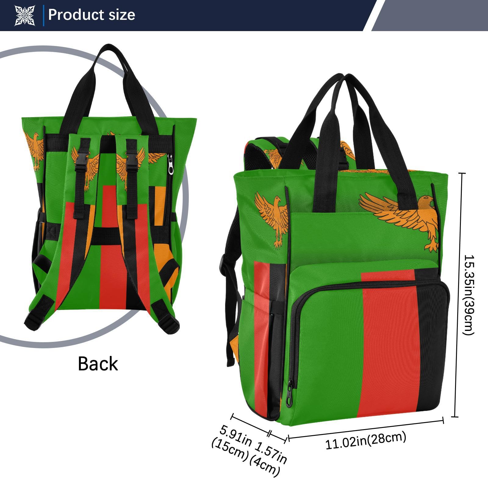 GuoChe Dobby - Mochila para pañales de nailon con múltiples bolsillos