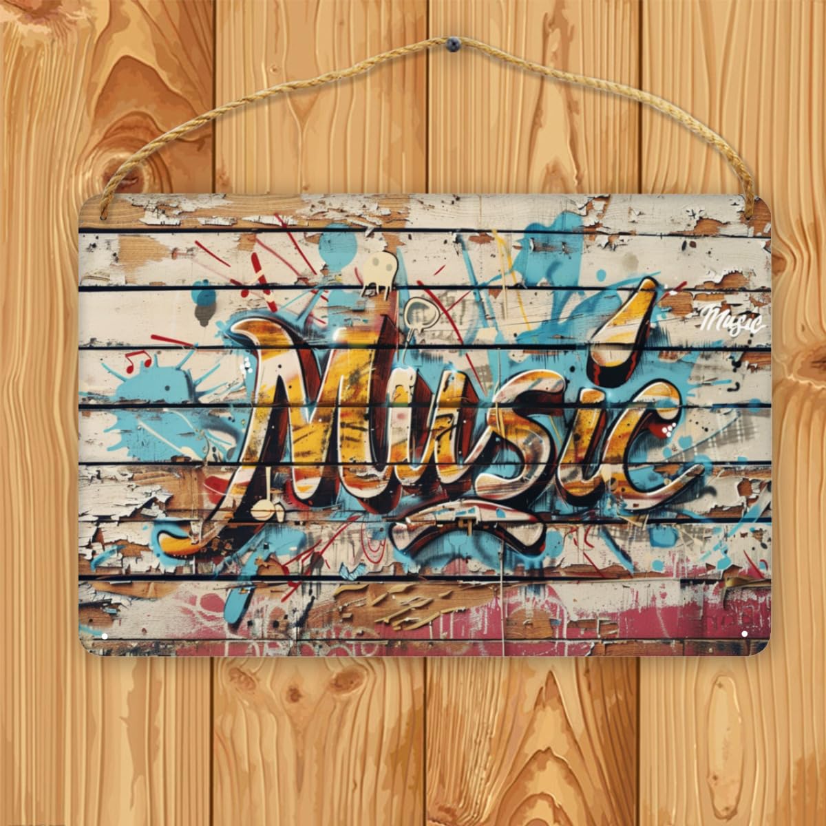 Amazon.com: CDSASHCA graffiti music Slogan Wooden Painting wall