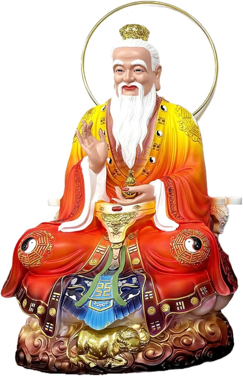 善意佛像树脂铜彩三清神像道家祖师爷像供奉太上老君元始天尊摆件 Feng Shui Figurine Home Office Decor Chinese Gifts 9159