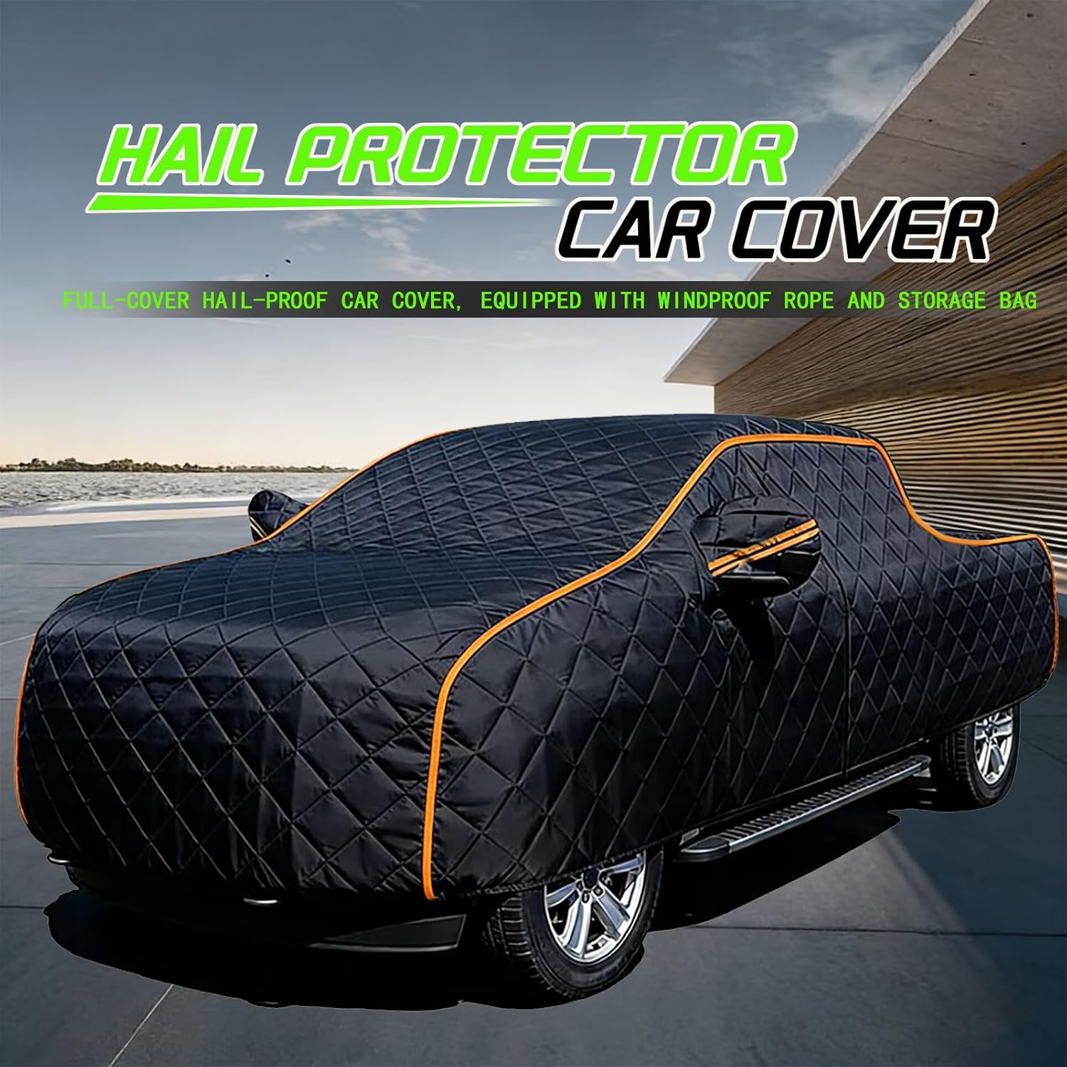 Full Hail Protector Car Cover Truck for Toyota Tundra TRD Pro CrewMax 2022-2026,5-Layer Padded Car Cover Waterproof All Weather,Hailproof Covers for Winter Snow Truck Pickup swh26317