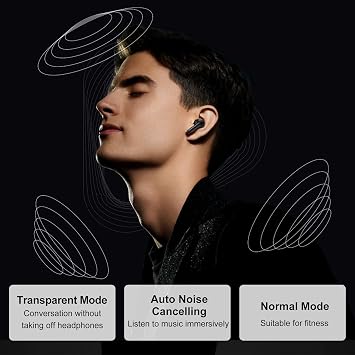 Earbuds, Wireless Earbuds 2025 Bluetooth 5.3 Headphones, 56Hrs Hi-Fi Stereo Deep Bass Earphones with 4 ENC Noise Cancelling Headphones Mics, IPX7 Ear Buds for iPhone Android Phones Laptop-Deep Black