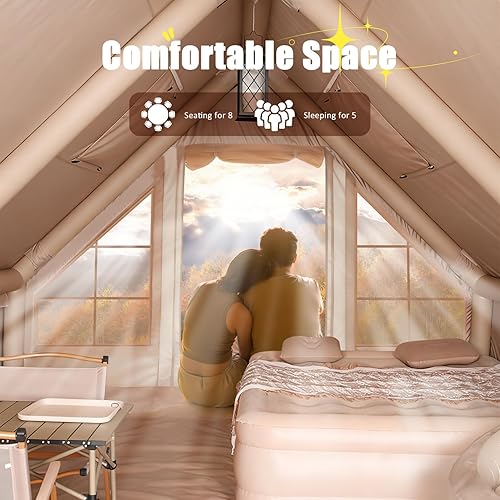 Miniatura 6 de GLEAVI Waterproof Tents for Camping Inflatable Tent for Camping Inflatable Waterproof for Winter Beige