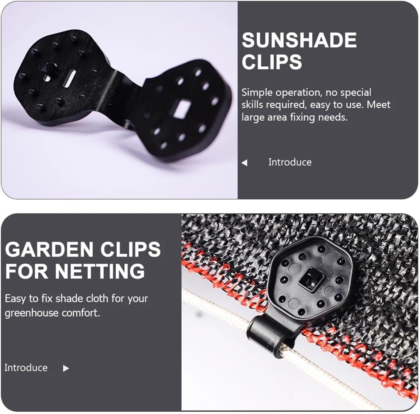 300pcs Sun Shade Net Cloth Plastic Clips Sturdy Lock Grip Fix Clamp Net Hook Holder Breeding Greenhouse Accessories