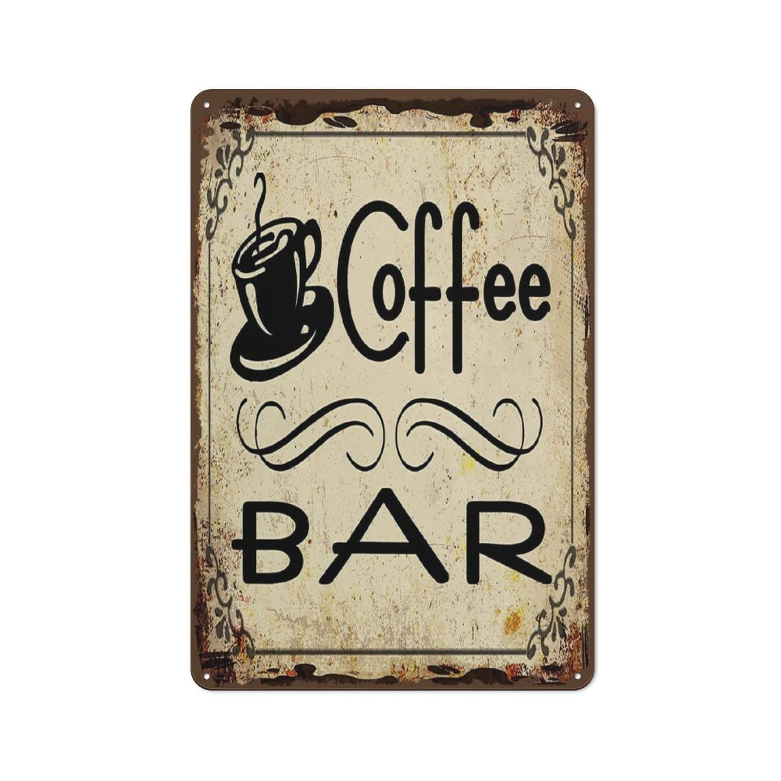 Tin Signs Vintage Cafe Wall Decor Coffee Bar Sign For Restaurant Rustic Kitchen Shop Coffee Station Decor Coffee Bar Accessories,Cafe For Cafe Owner,Essential Items For Coffee Shops 12X8 inch