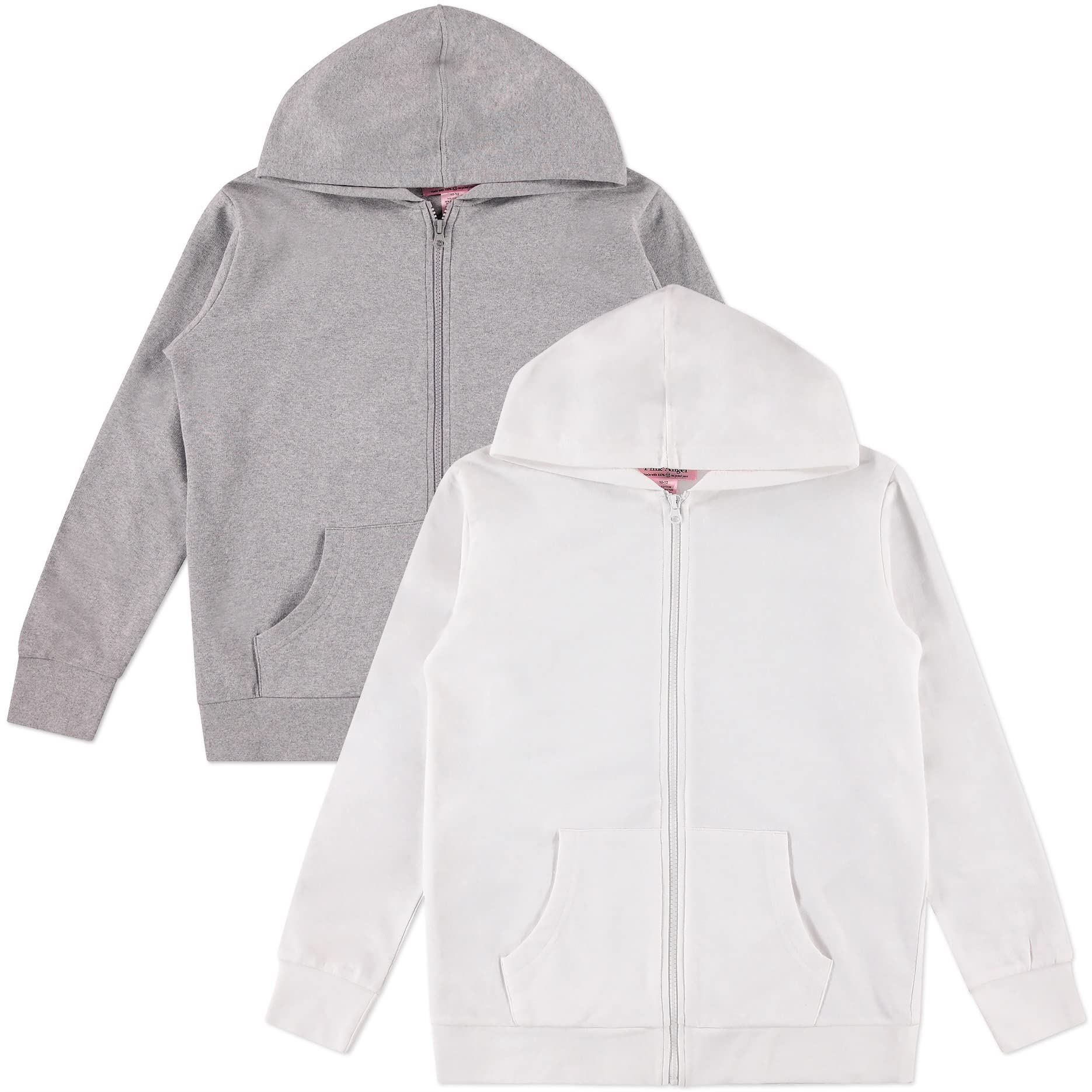 Pink Angel Little & Big Girls Zip Up Hoodie, Kids Full Zipper Hooded Fashion Sweatshirt