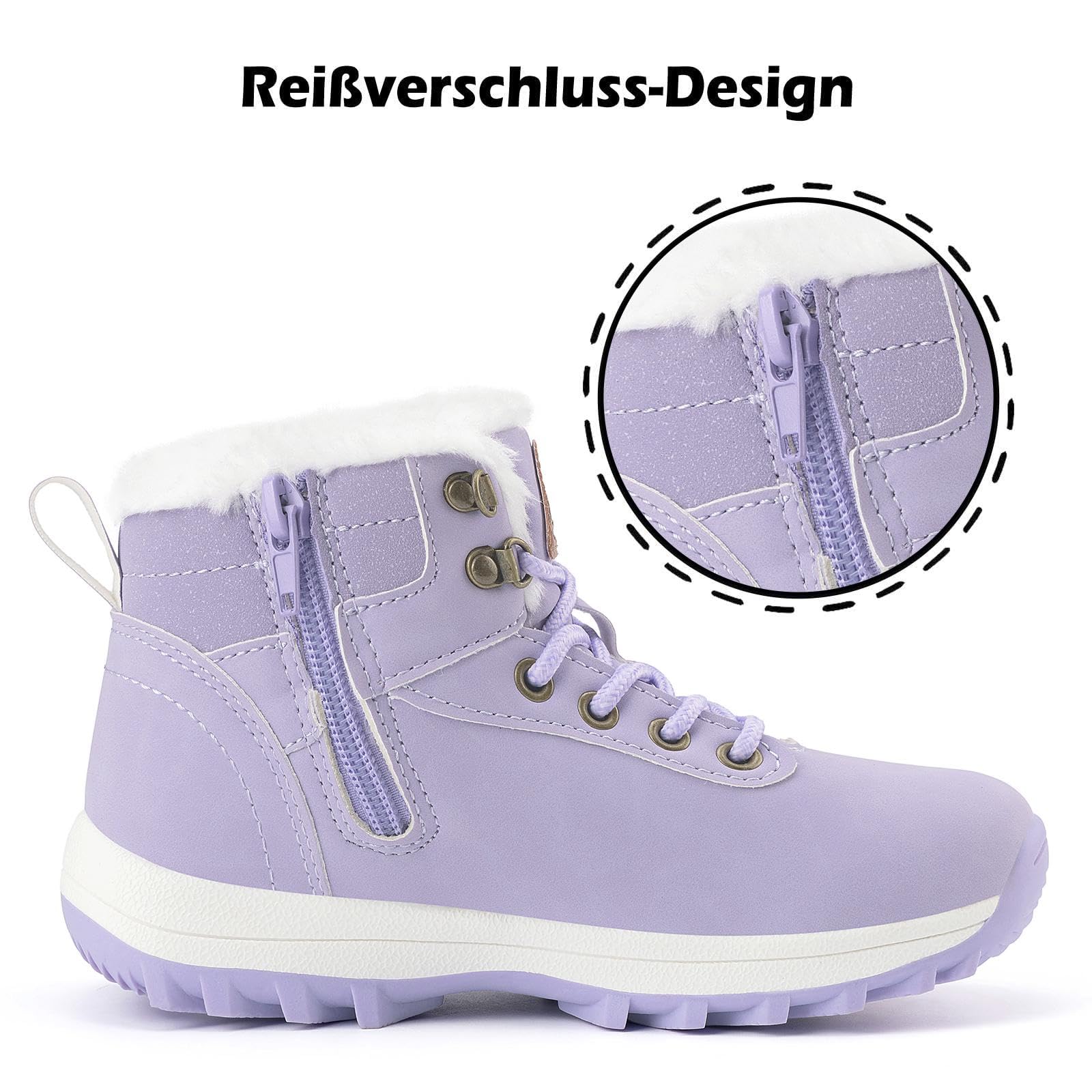 Mishansha Scarpe Invernali Bambini Antiscivolo Stivaletti Invernali con Calda Imbottitura per Ragazzi e Ragazze, Bambino e Bambina, Gr.24-36