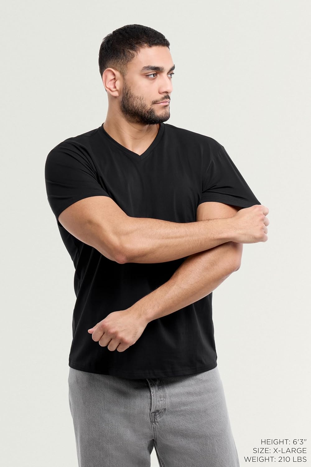 X RAY Men's V-Neck T-Shirts, Soft Cotton Short Sleeve Casual Slim Fit V Neck T Shirts for Men - Image 3