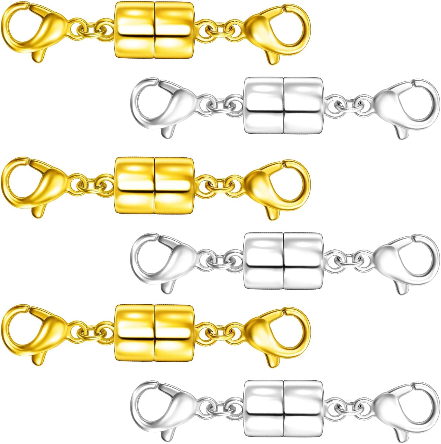 OHINGLT Magnetic Necklace Clasps and Closures with Double Lobster, Extra Strong Bracelet & Necklace Extender for Women, Magnet Jewelry Clasp Converter for Seniors
