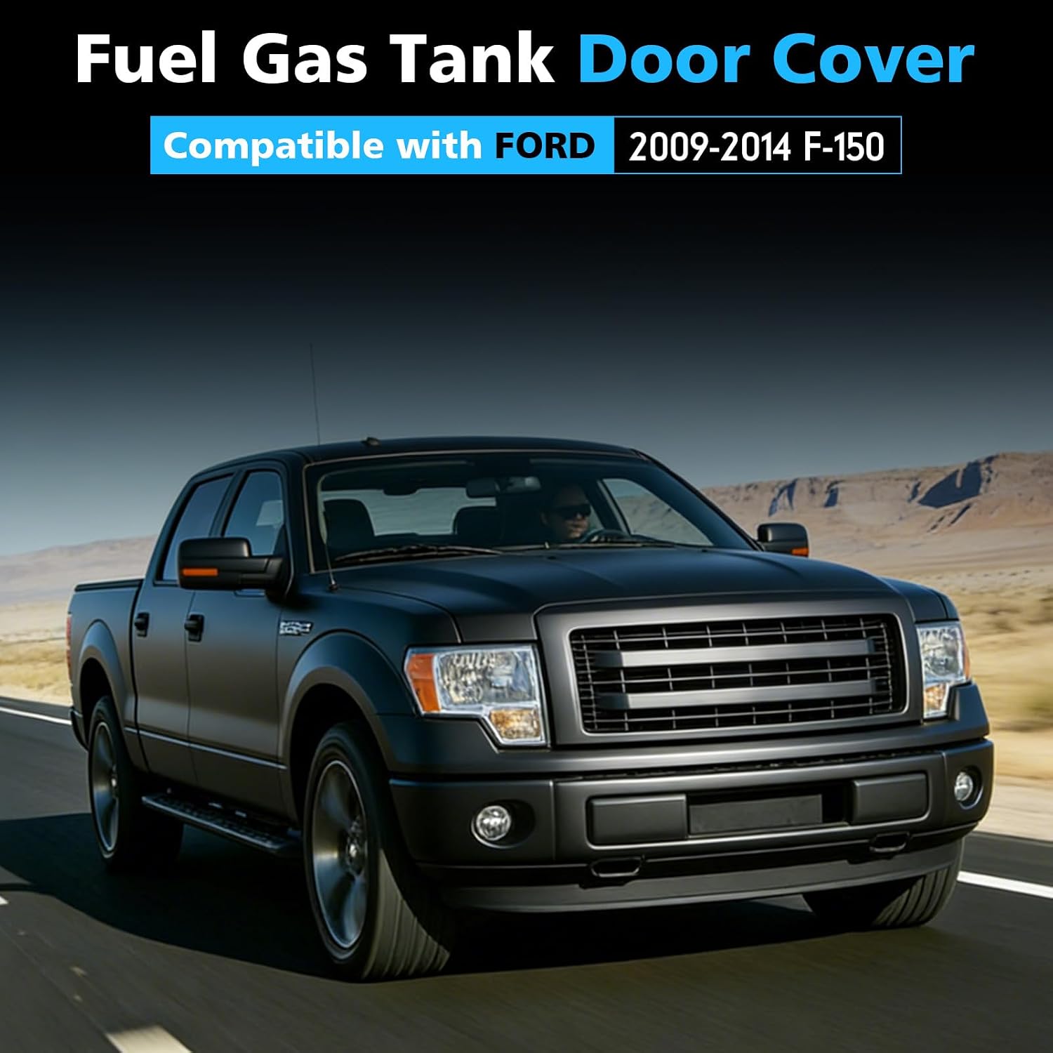 Fuel Door Cover 9L3Z-99405A26-AA for Ford F150 2009-2014, Fit for Lincoln Mark LT 2010-2014 Fuel Tank Door Fender Bed-Fuel Lid Door Gas Cap