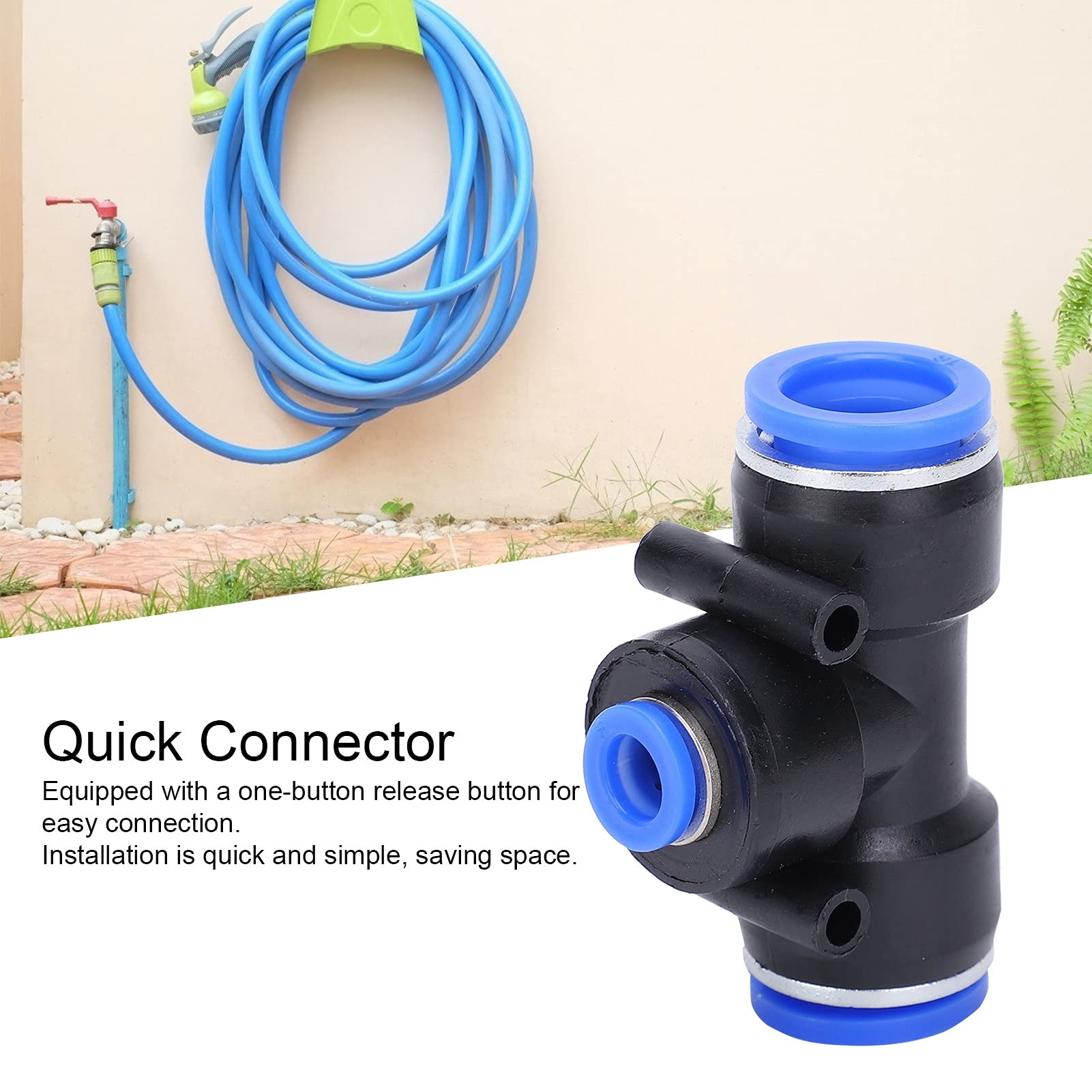 25 Pezzi Pneumatico a Forma di T Connettore Riduttore Tubo a 3 Vie, Spinta Rapida Per Collegare Raccordo a T Raccordo Tubo Aria 16 X 8 X 16 mm