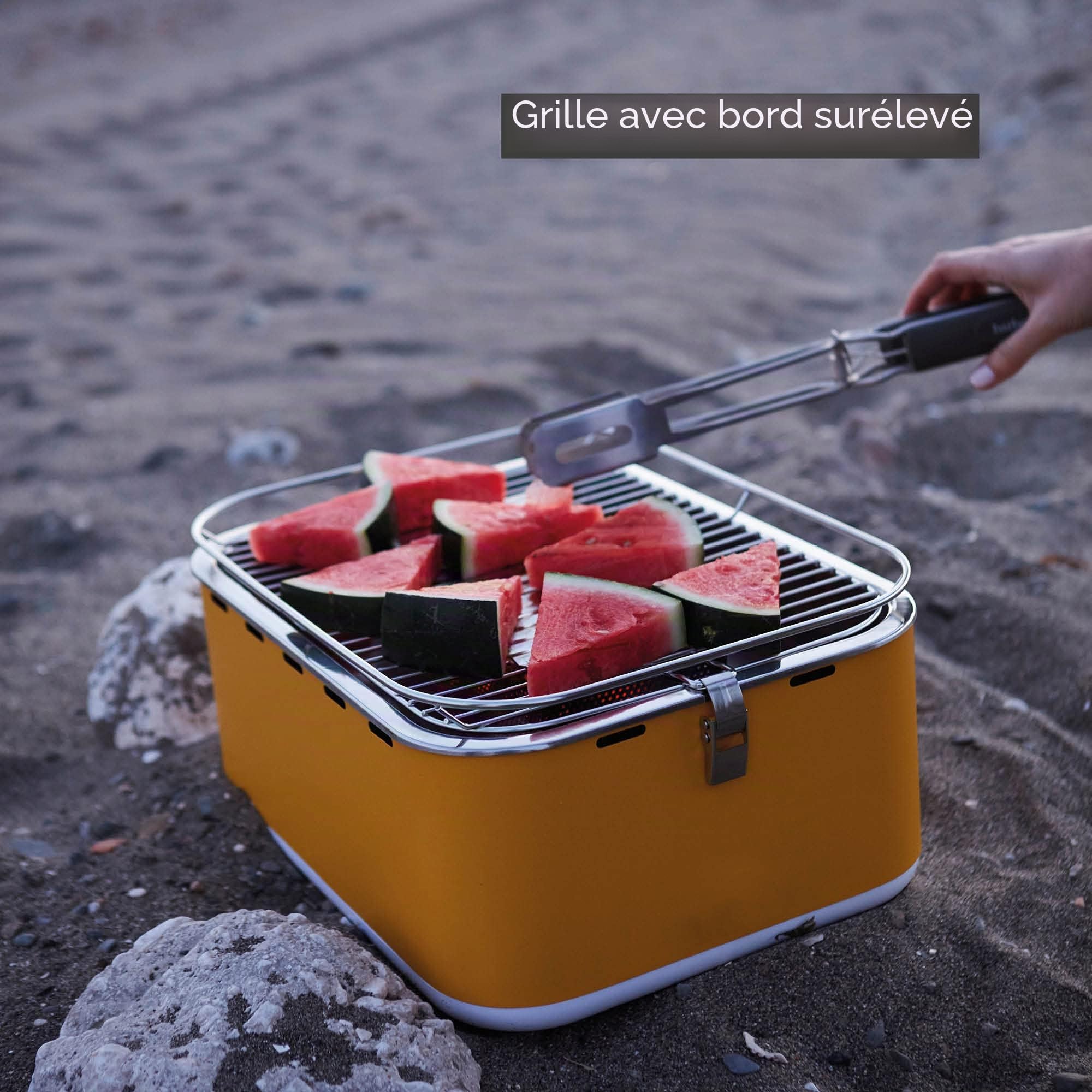 Barbecook Carlo barbecue de table au charbon, grille camping, Sunshine Yellow 43.5x33.5x23.5cm 2235925000