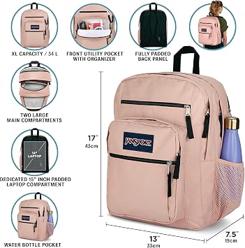 JanSport Laptop Backpack - Computer Bag with 2 Compartments, Ergonomic Shoulder Straps, 15 Laptop Sleeve, Haul Handle - Fluttering Fields