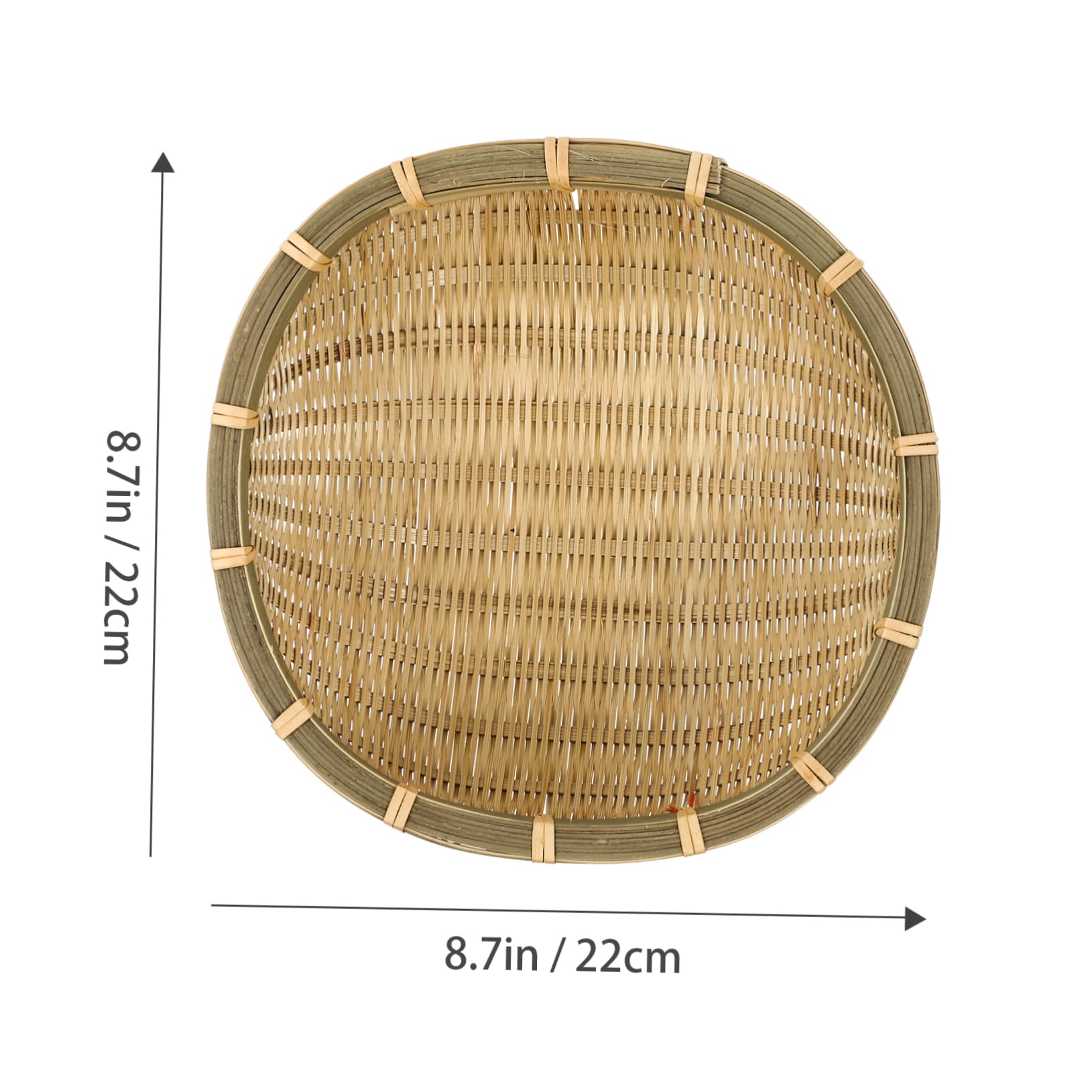 Unomor 1pc Dustpan Creative Storage Basket Wicker Bowl Fruit Decor Hand- Woven Drying Basket Multi-purpose Basket Bandejas Para Comida Woven Basket Woven Tray Fruit Basket Brown