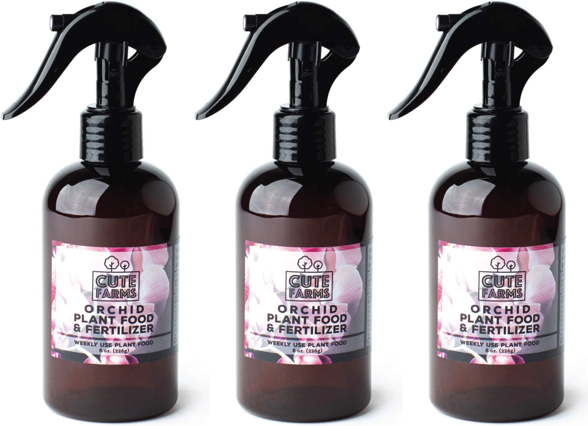 - Cute Farms Orchid Plant Food Fertilizer Mist (Three - 8 oz. Spray Bottles)