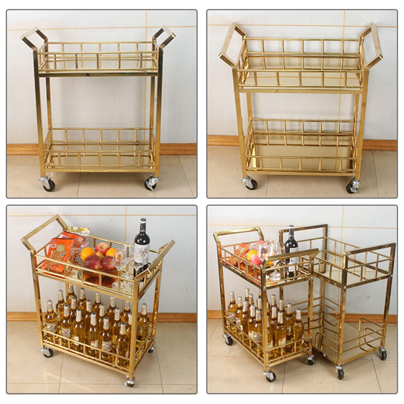 Amazon.co.jp: バーカート、ゴールド、サービングカート、キッチン