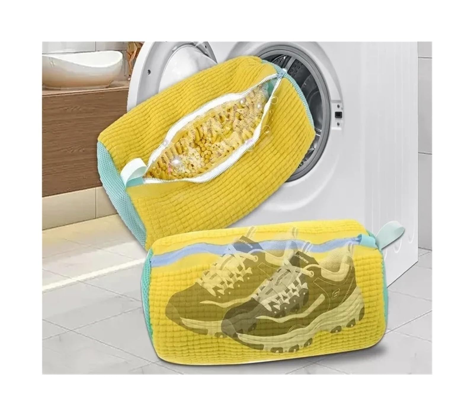Bolsa For Lavado De Zapatos Con Cierre De Cremallera, Bolsa De Limpieza For Zapatos, Lavadora De Ropa, Bolsas De Lavandería Con 1-6 Uds.(6PCS grey)