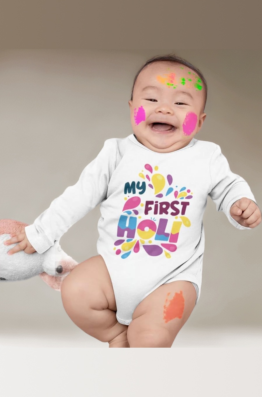 Bon Organik Unisex My First Holi Bodysuit Baby