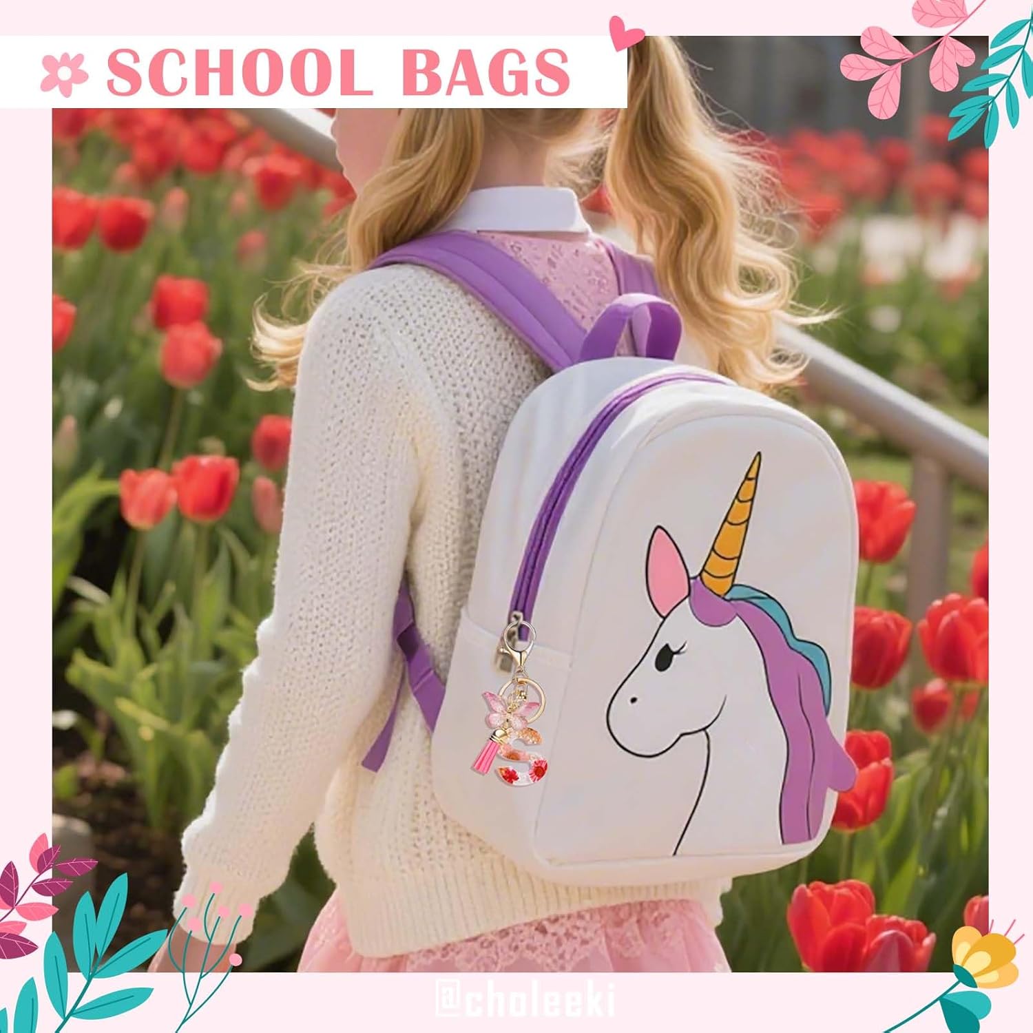 Cute Initial Letter Keychain for Women Girls with Pink Tassel Butterfly for Backpacks Handbags - Image 4