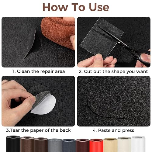 Leather Repair Kit For Furniture, 15.7X118In Large Self-Adhesive Leather Repair Patch With Strong Stickiness, Leather Repair Tape For Couches, Car Seat, Sofas, Chairs, Bags And Diy(Red) #TOP5