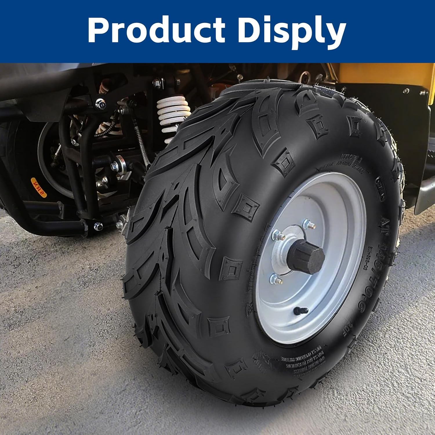 145/70-6 ATV Mini Bike Tire,145 70-6 Tire Tubeless Compatible with Coleman CC100X CT100U Baja Doodle Bug DB30 Motovox MBX10 MBX11 Monster Moto 80cc 105cc Minibike Go Kart Parts Rear V-Tread Tires