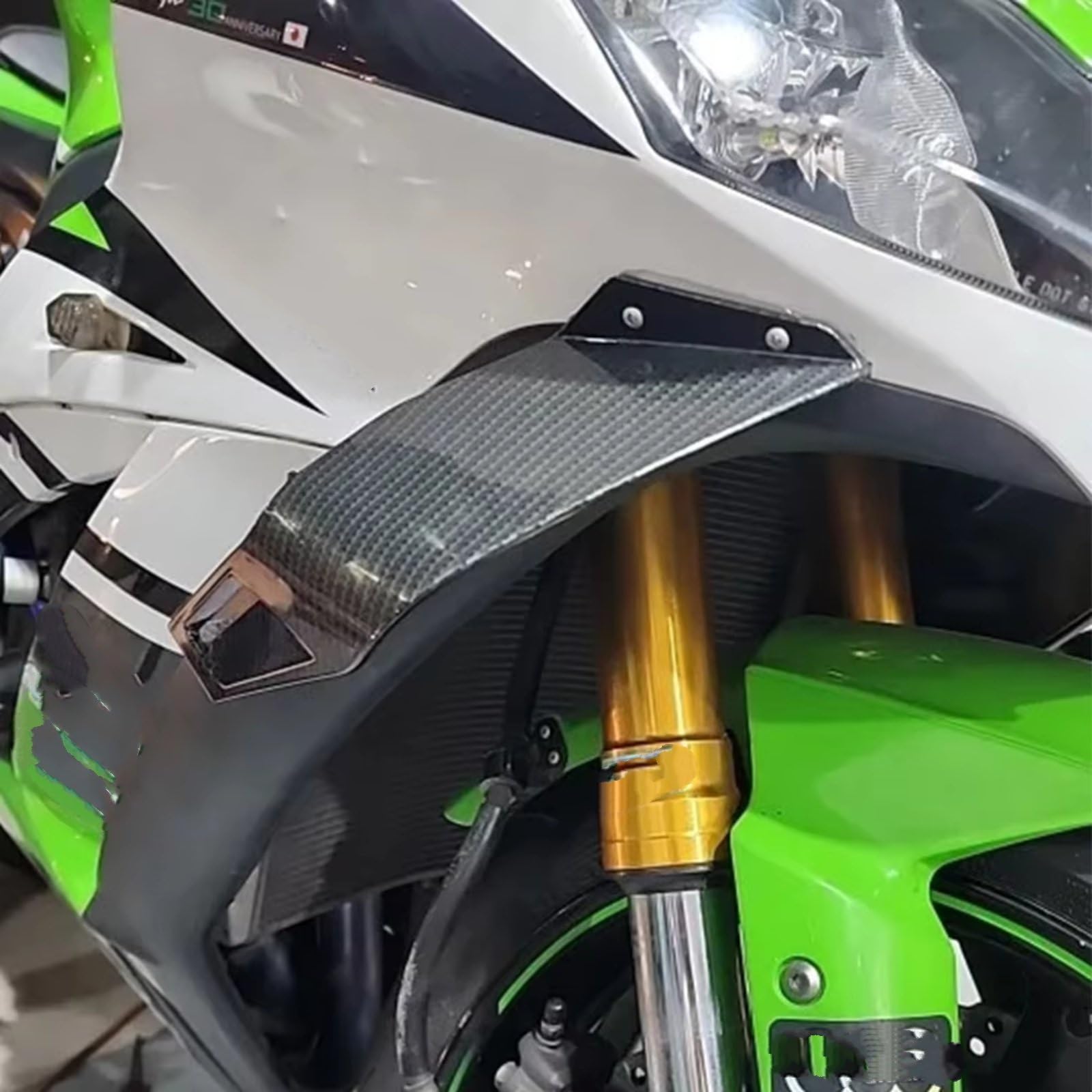Motorrad-Flügelspoiler Universal Aerodynamisches Winglet | Motorrad-Verkleidungsteile, Aerodynamischer Flügelsatz, Fester Winglet-Verkleidungsflügel(Carbon fiber pattern)