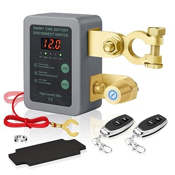 DZG Remote Battery Disconnect Switch DC 12V 240A Anti-Theft Car Kill Switch Automatic Power Shut Off with Remote Control Prevent Drain Battery for Car Truck RV ATV Vehicle Boat
