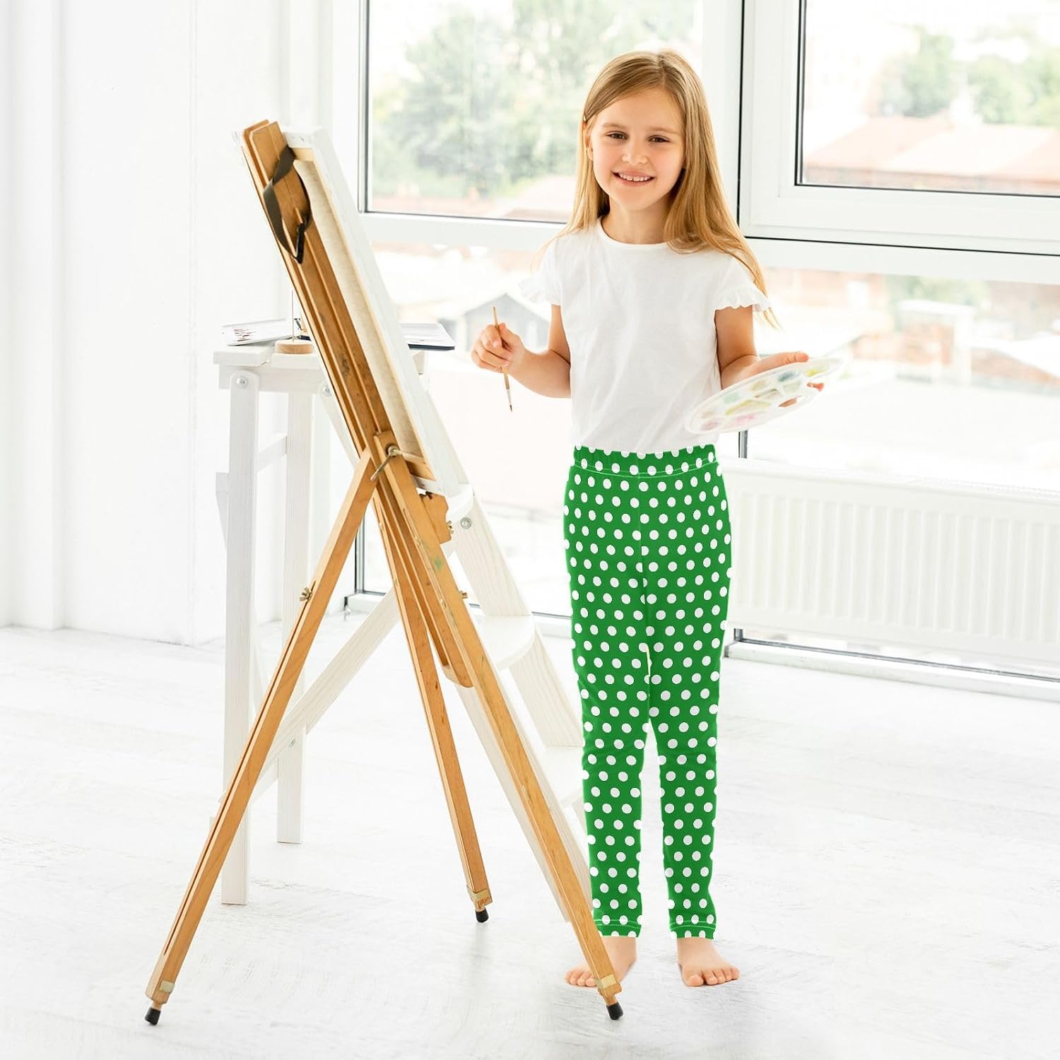 CaTaKu Girls Printed Leggings Toddler Full Length Leggings Stretchy Dance Athletic Pants Clothes for Kids 4-10 Year