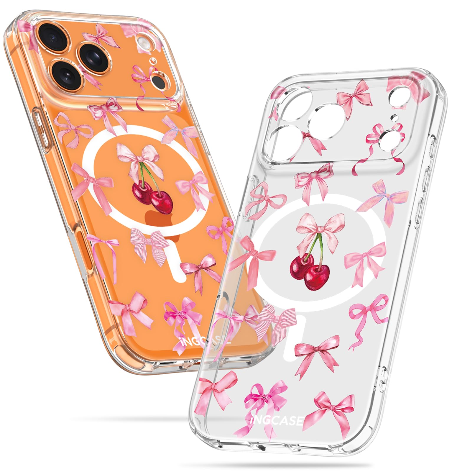 Magnetic Case for iPhone 18 Pro Max/17 Pro Max, Cherry Bow