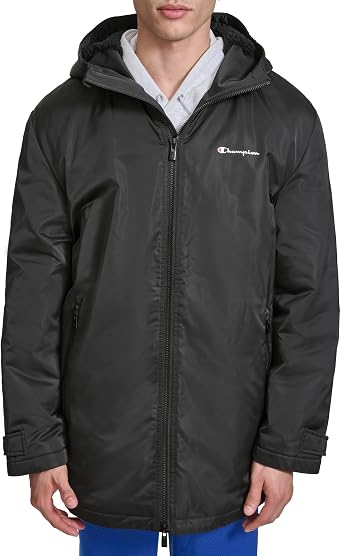 Champion Mens Sherpa Lined Mid-length Sideline Jacket With Hood