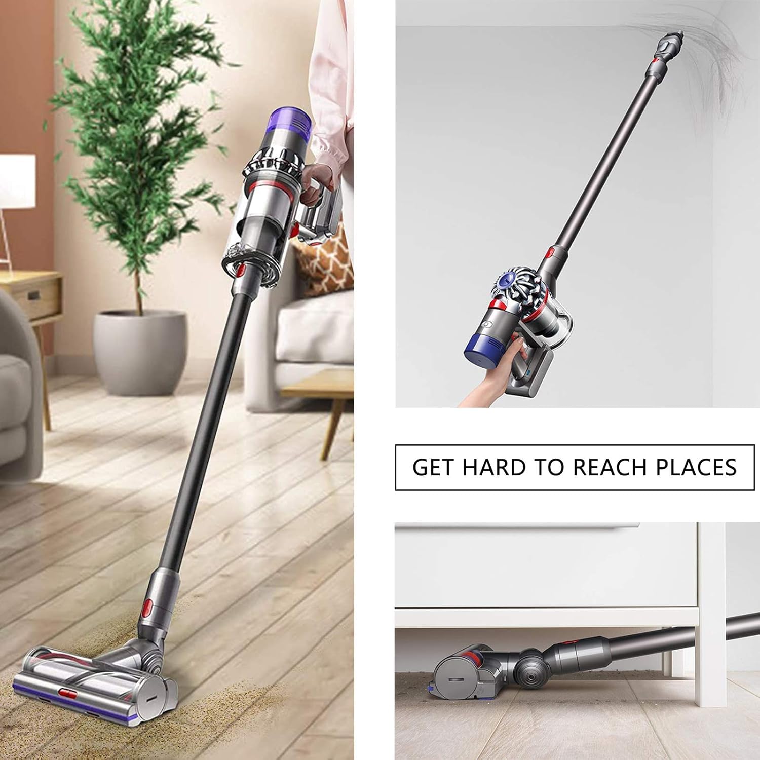 Szybkozłączka kompatybilna z odkurzaczem Dyson V15 V11 V10 V8 V7 | Drążek przedłużający do odkurzacza Dyson Stick odkurzacz rura przedłużająca 73 cm (srebrno-szary)