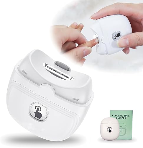 Cortaúñas eléctrico, cortaúñas automático recargable por USB con almacenamiento de clips de uñas y luz LCD, recortador de uñas eléctrico seguro para