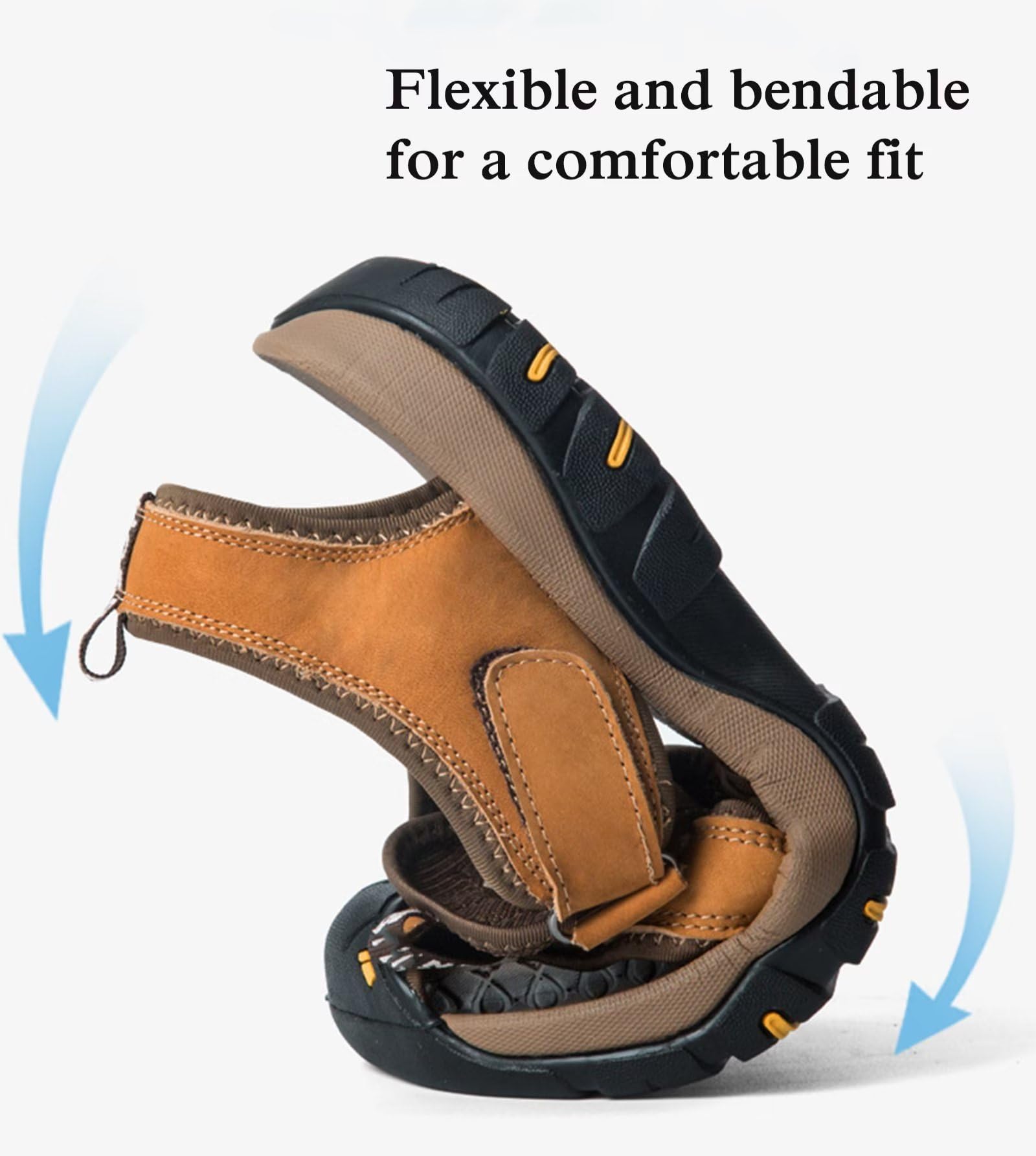 Sandali Estivi Uomo Esterni Pelle Sandali Sportivi Traspirante da Trekking Passeggiata Casual