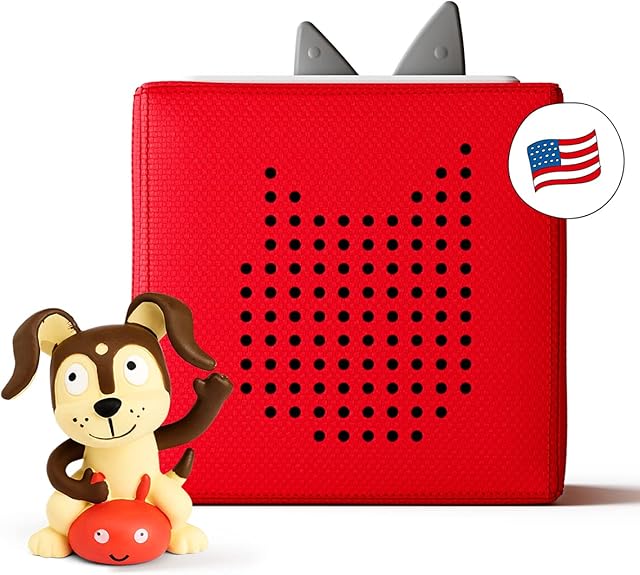 Toniebox Audio Player Starter Set with Playtime Puppy - Listen, Learn, and Play with One Huggable Little Box - Red