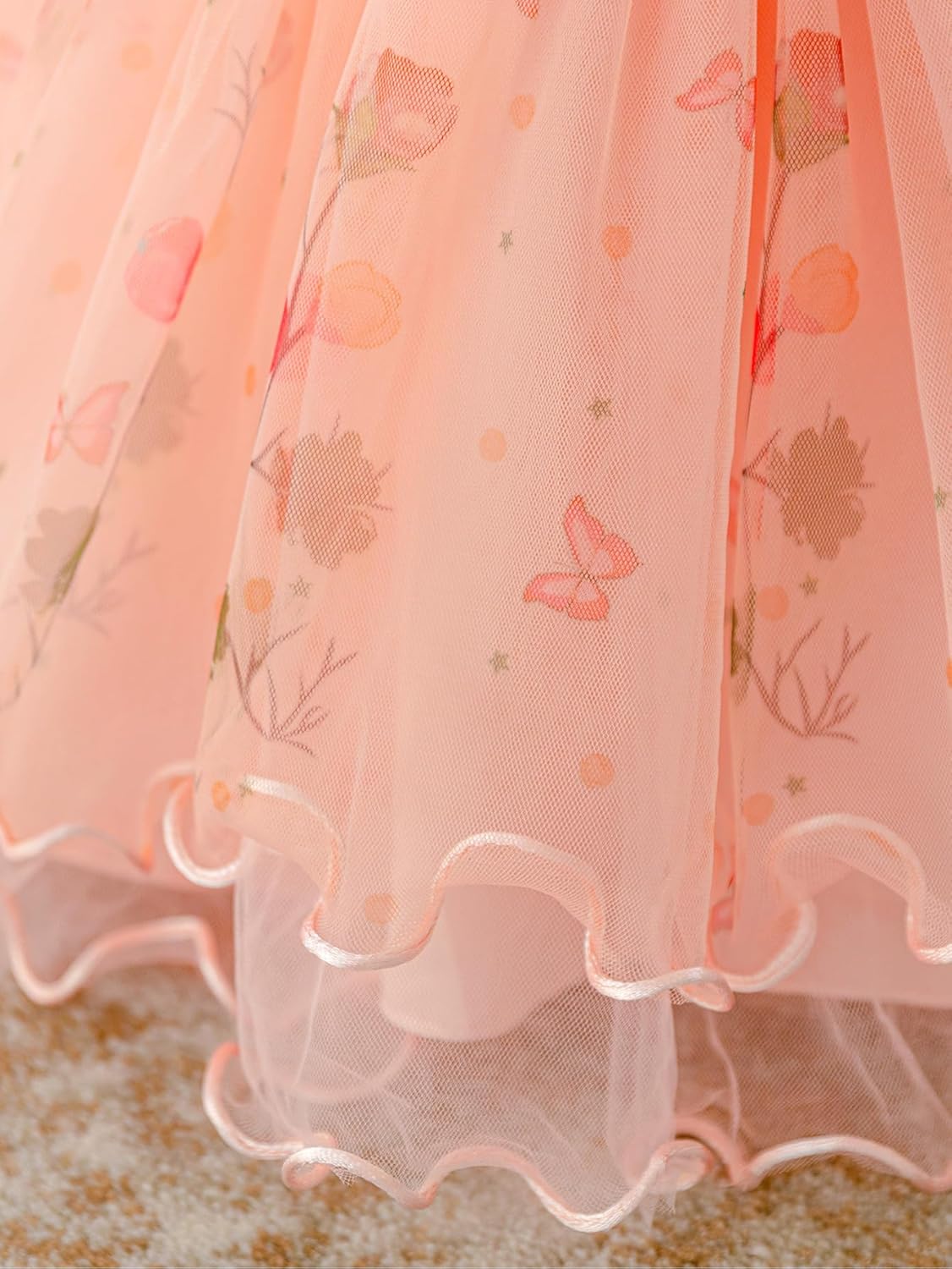 Girl Flower Dress Flower Design Princess Wedding Dress for Toddler and Baby Girl - Image 8