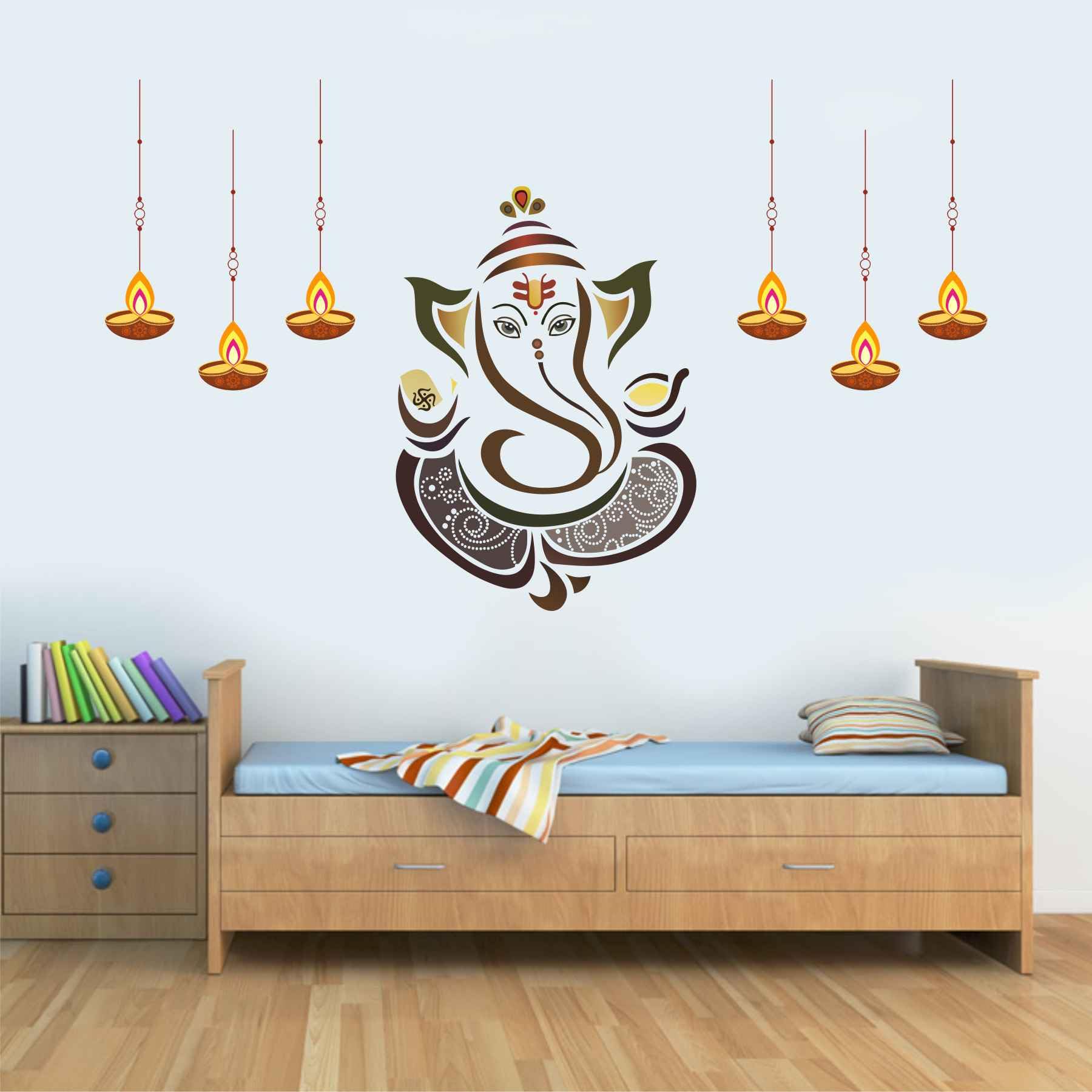 Wall Attraction Ganesh ji with Deepak Wall Sticker & Mural Sticker for Wall Size - 119x73cm NBD36 (B0CNP7WCF2) Amazon Price History, Amazon Price Tracker
