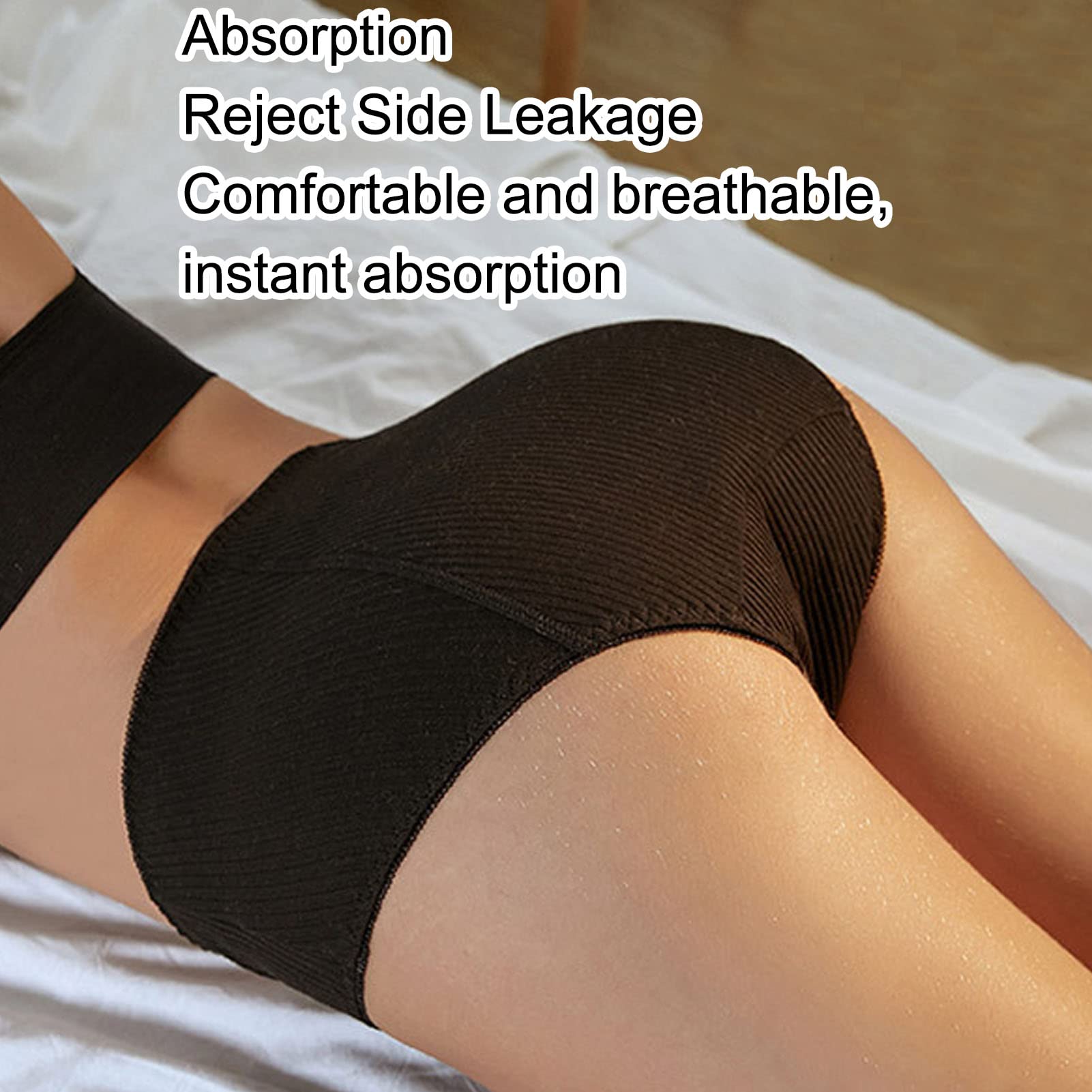 Ropa Interior Menstrual - Bragas menstruales - Calzoncillos de algodón a Prueba de Fugas para Adultos para incontinencia - Calzoncillos de Bikini supersuaves para Mujeres y niñas - Braguitas posp