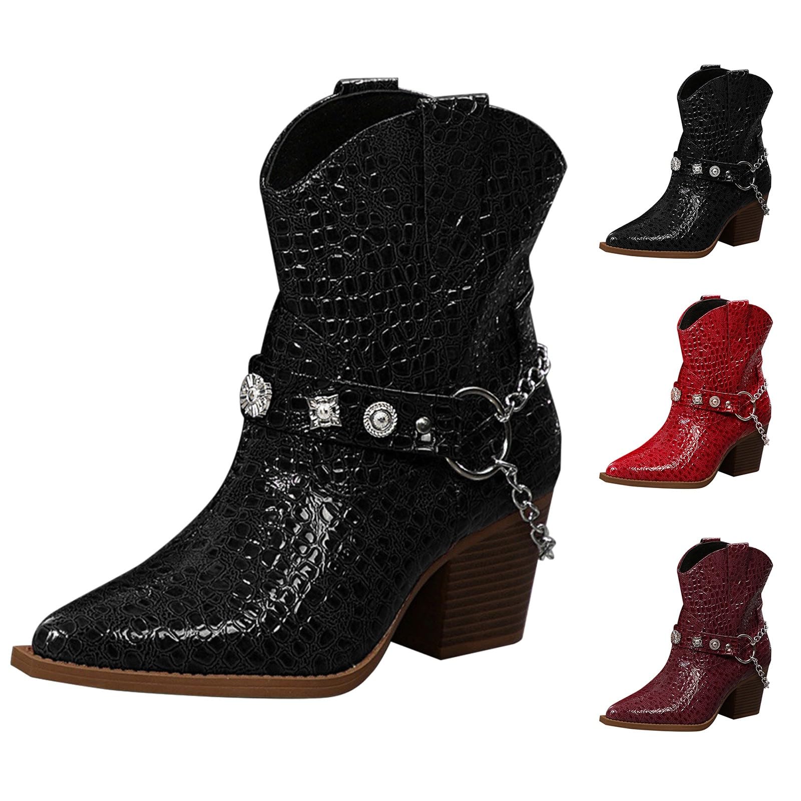 Damen Stiefeletten Mit Absatz Plateau Ankle Boots Karneval Halbstiefel