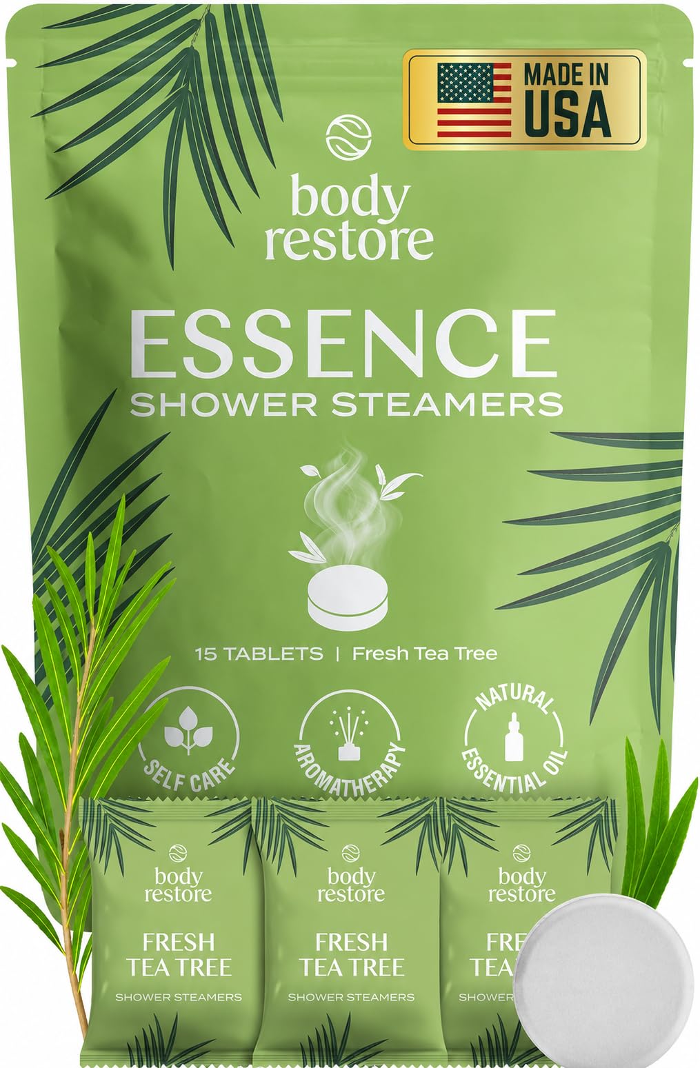 Body Restore Lot de 15 défroisseurs vapeur d'aromathérapie – Cadeau de fête des pères pour papa, cadeaux d'anniversaire pour femme et homme, spa pour soulager le stress et la relaxation – Tablettes