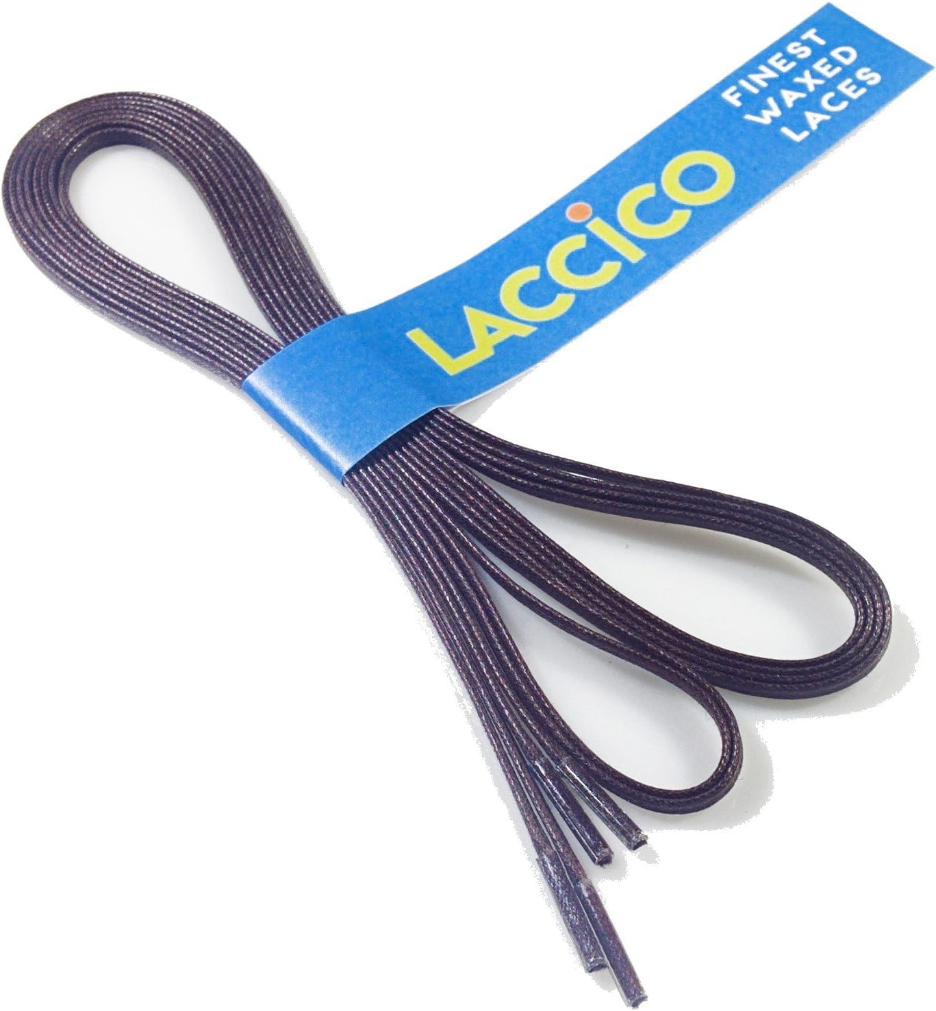 LACCICO Men's Flat Waxed Shoelaces width 2/6' (3mm) - DARK BROWN