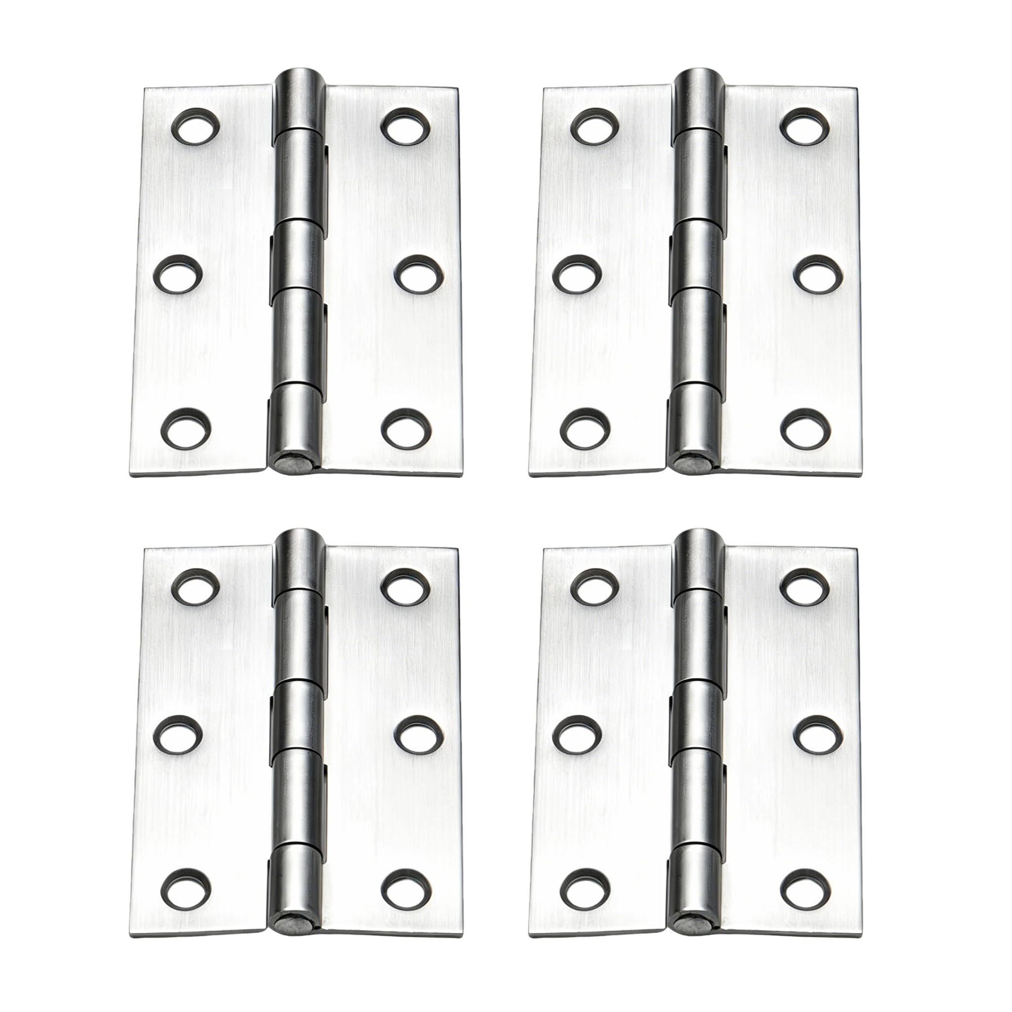 3 Inches Door Hinges, Stainless Steel Folding Flat Butt Hinge with Screws Hardware for Cabinets Boxes Furniture Closet Window