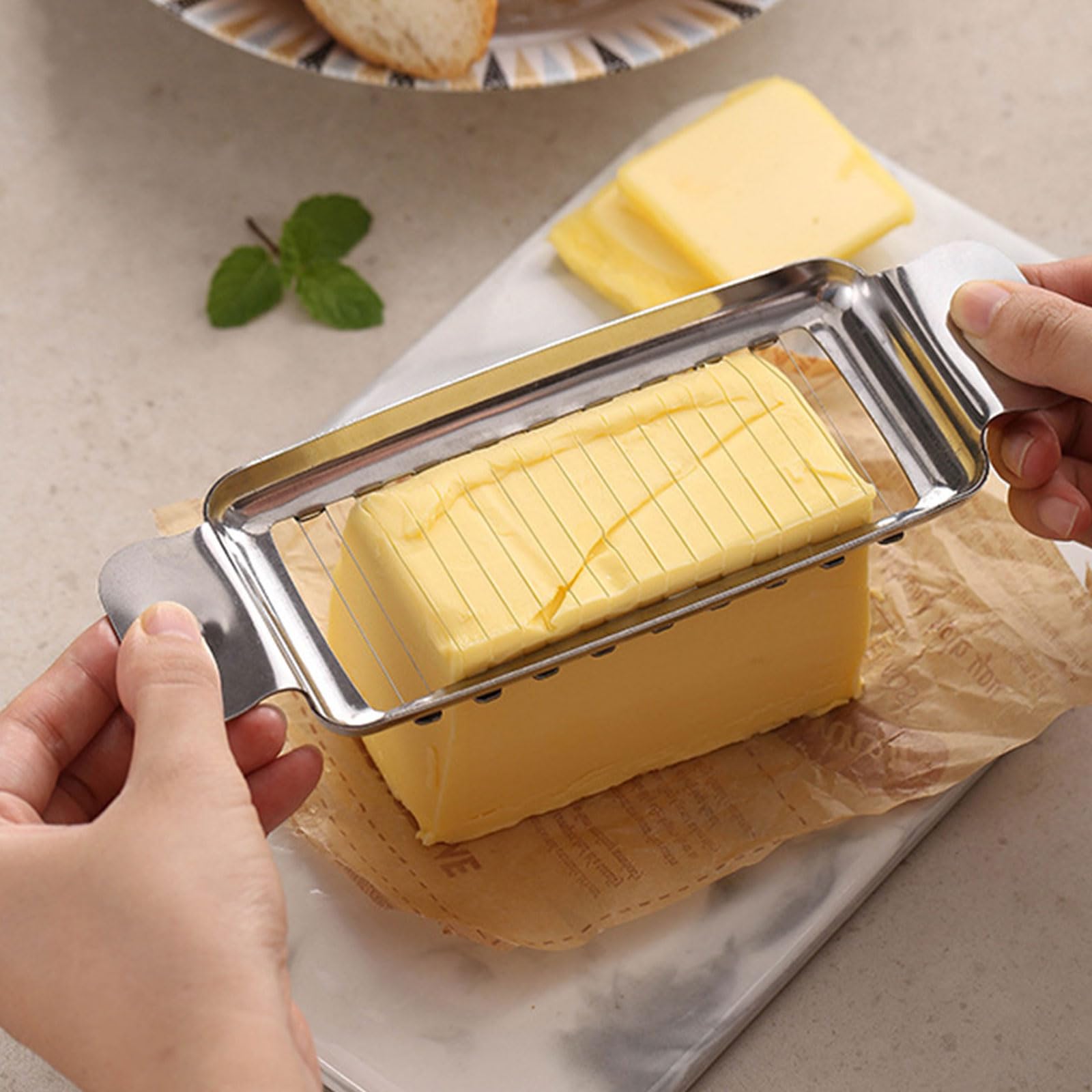 Stainless Steels Butter Cheese Slicer With Ergonomic Handle For Cutting Of Block And Square Dishwasher Safe